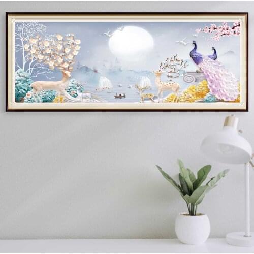 Diamond Painting Peacock Deer Animal Full Square Round Diamond Embroidery Cross Stitch Rhinestone Diamond Mosaic Sale Home Decor