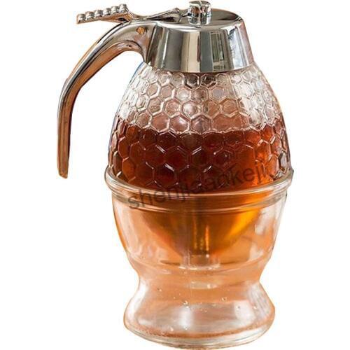 200ML Household Honey Dispenser Container Cup Juice Syrup Kettle Kitchen Bee Drip Stand Holder Portable Storage Pot