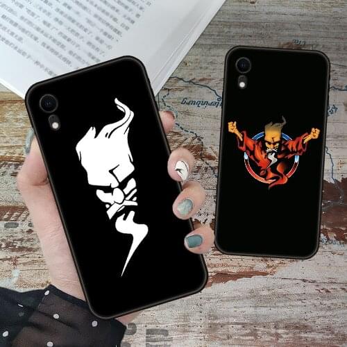 For iPhone 11 12 8 Plus Mini Pro X XR XS Max 4 5 7 6 6S 8 SE Phone Case Black Cover Bumper Soft Cartoon Thunderdome Hardcore