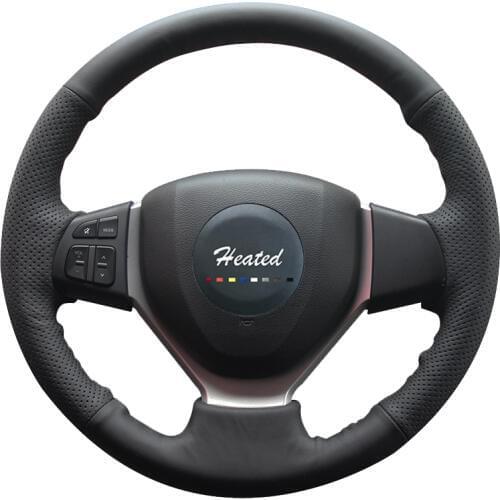 Steering Wheel Cover for Suzuki CELERIO S-CROSS SX4 2013 2014 Suzuki Vitara 2015 Microfiber leather Braid on the steering wheel