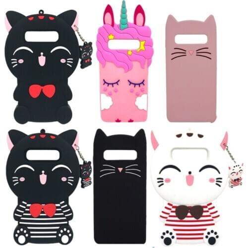 For Samsung Galaxy S10 Case S10Plus 3D Cute Cartoon Animals Soft Silicone Protective Phone Back Cover For Samsung S10 Plus S 10E