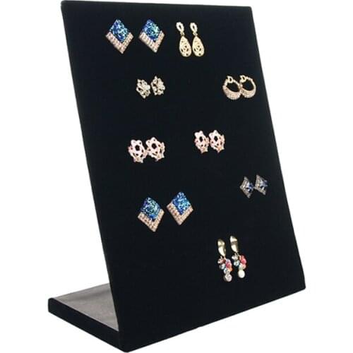 Black Velvet Jewelry Earring Board Holder Ear Studs Showcase Rack Shelf Display Stand Board Jewelry Display Stand Earring Holder