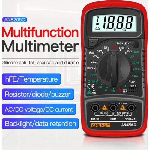 Professional Digital Multimeter AN8009 LCD Display Digital Multimeter 9999 Counts AC/DC Ammeter Voltmeter Ohm Hz Meter Tester