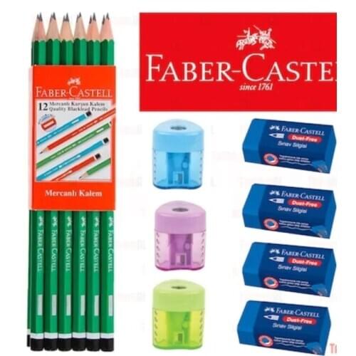 FABER CASTELL 12 PENCIL (Krşk Color) + 3 WOULD + 4 SİLGİ 439608082