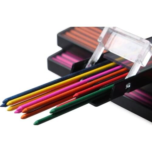 Redcircle 6 Colors Mechanical Pencil Lead Refills -2.0 mm 2 packs/lot(24pcs refills) Orange/Pink/Red/Blue/Green/Yellow