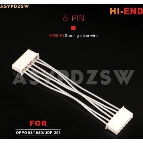 9999 Sterling silver/4N silver wire 6-PIN Digital simulation power supply cable For OPPO 93/103D/UDP-203