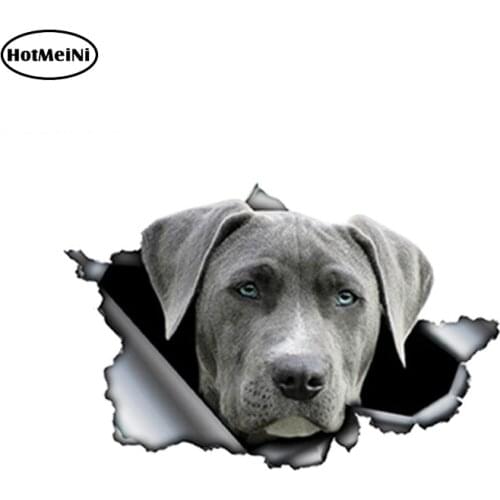 HotMeiNi 13cm x 8.6cm Grey Weimaraner Car Sticker Torn Metal Decal Reflective Stickers Waterproof 3D Car Styling Pet Dog Decal