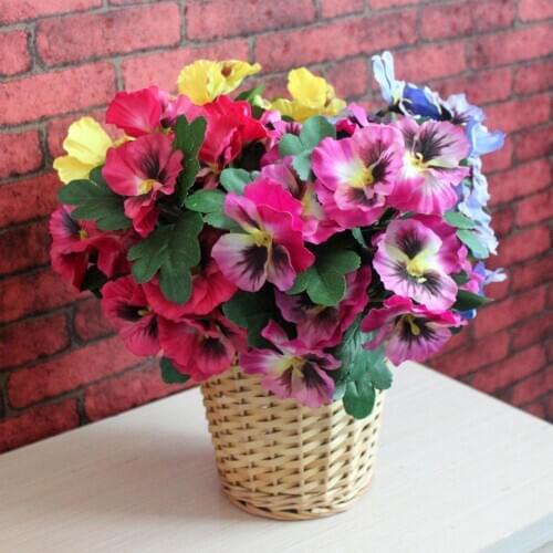 New 1Pc Artificial Flower Pansy Garden DIY Stage Party Home Wedding Craft Decoration Spring Summer Living Room Decor