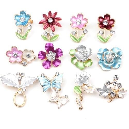 Fashion Colorful Plant Cute Flower Pin Collar Suit Breastpin Scarf Clip Brooch Corsage Dress Coat Accessories Jewelry Gift