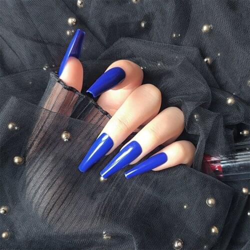 20pcs Women Fashion Detachable False Nails Ballerina Wearable Fake Nails Shiny Full Cover Long Coffin DIY Nail Tips