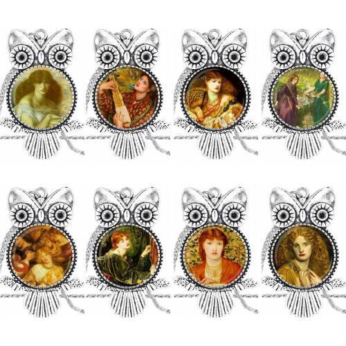 Rossetti Pre Raphaelite Sea Spell For Girls Best Gift Glass Pendant Galaxy Pendant Necklace Women Plated Necklaces Jewelry