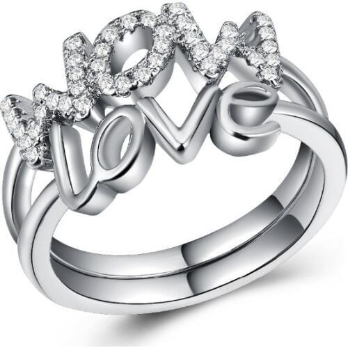 Mothers Day Gift Original Zircon Crystal from Austrian 925 Jewelry Silver Plated Fashion Love Ring Female Wedding Jewelry