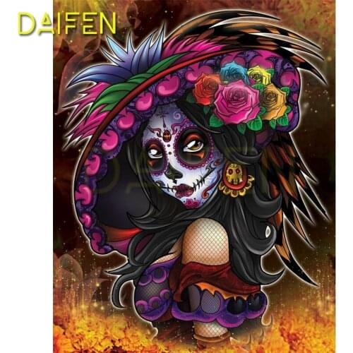 Full Round Diamond embroidery Cross stitch Devil Rose plume Full Square Diamond painting Vampire Snake Woman DIY Diamond mosaic