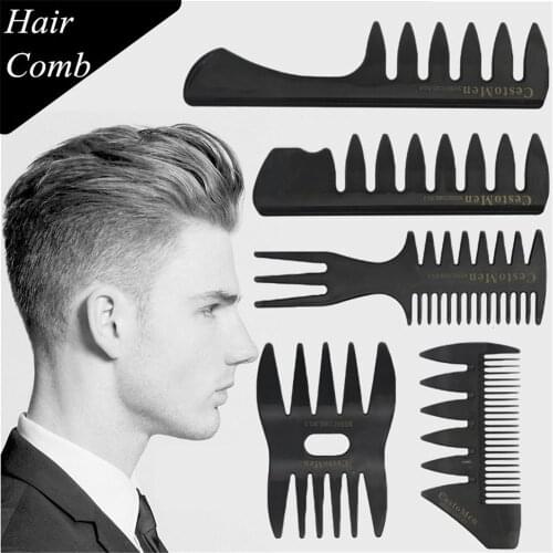 Men Wide Teeth Hair Brush Fork Comb Beard Styling Barber Salon Shop Hairdressing Tool
