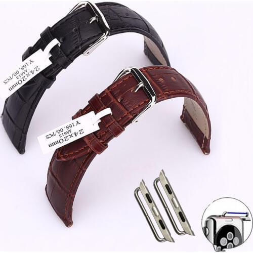 Crocodile Genuine Leather Watch Band For Apple Watch Series 1 2 3 Real Leather Belt Strap For Apple Watch iWatch w Connector