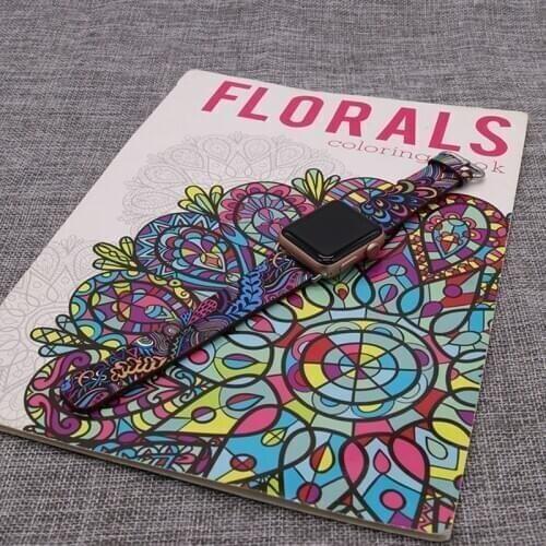 Leather strap for apple watch band 42mm 44mm 38mm 40mm Bracelet Women Men Flower Print Strap for Apple iWatch Series 5 4/3/2/1