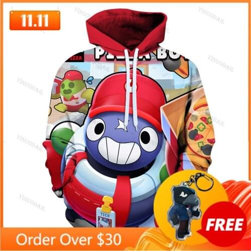 Anime Star, Hoodie Birthday Gift POCO Browlerss Boys Girls 3D PRIMO MORTIS Thin Hoodie Crow Spike Leon Shelly Hoodie Kids Game