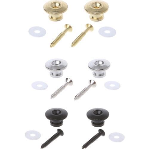 1 Pair Mushroom Head Electric Guitar Strap Buttons Locks with Mounting Screws