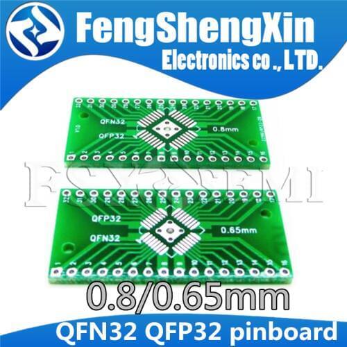10PCS pinboard QFN32 QFP32 Converter DIP Adapter PCB 0.8/0.65mm Pitch Universal Board Transfer Board