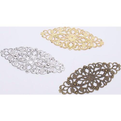 200pcs 80mm Metal Hollow Flower Film Beads Set For Sewing Craft Diy Bride Hair Headwear Bag Clothes Decoration