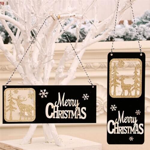 2020 New Year Wooden Door Hanging Sign Christmas Tree Ornament Christmas Decoration For Home Wooden Pendant Gift