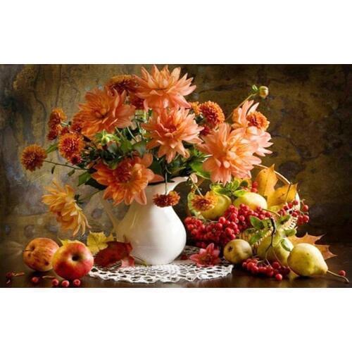 3D DIY diamond embroidery flowers and fruits apple picture of cross stitch kits home decoration full diamond mosaic rhinestones