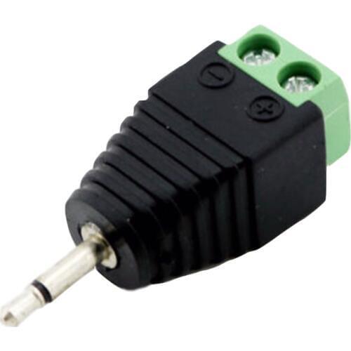 5pcs 2.5mm Mono TS Male Plug To AV Screw Video Balun Terminal Plug Adapter Connector