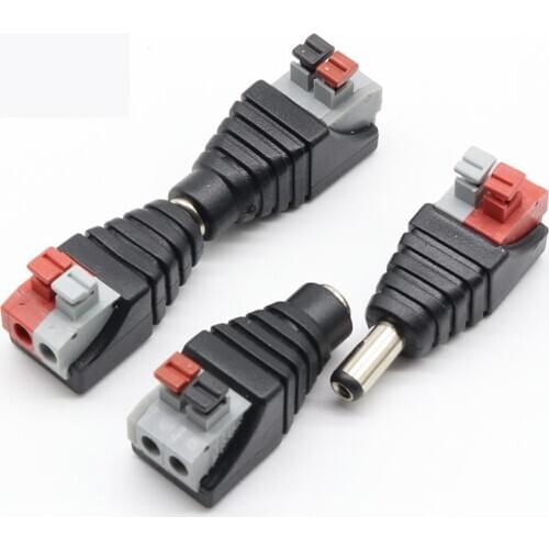 5pcs DC Male +5 pcs DC Female connector 2.1*5.5mm DC Power Jack Adapter Plug Connector for 3528/5050/5730 single color led strip