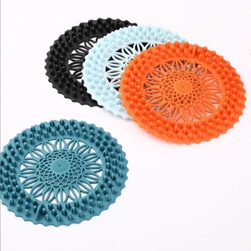 Sink Anti-blocking Floor Drain Cover Shower Drain Strainers Bathtub Sink Filter Stopper Silicone Bathroom Cover Catchers Ha E2Z6