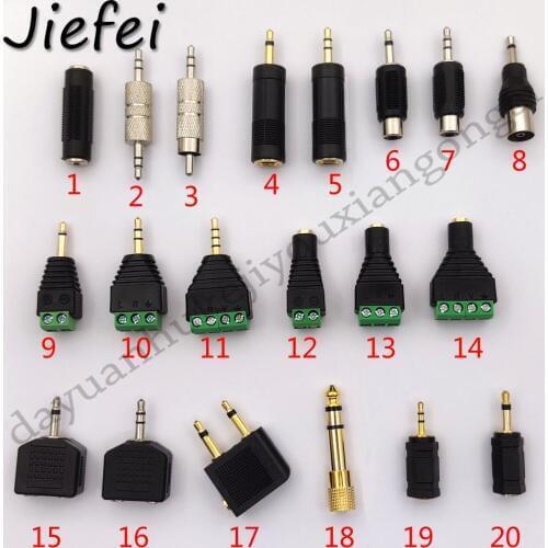 20 types of 3.5mm adapter Audio plug 1/8" 3.5mm male female to RCA 2.5mm 3.5mm 6.35mm AV CCTV mono stereo male female connector