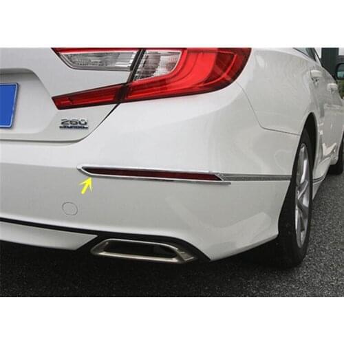 For Honda Accord Sedan 10th 2018 2019 2020 Car Detector ABS Chrome Cover Trim Back Tail Rear Fog Light Lamp Frame Parts 2pcs