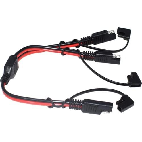 14AWG SAE DC Power Automotive Connector Cable Y Splitter 1 to 2 SAE Extension Cable, Fit for Suitable for Solar Battery 12inch