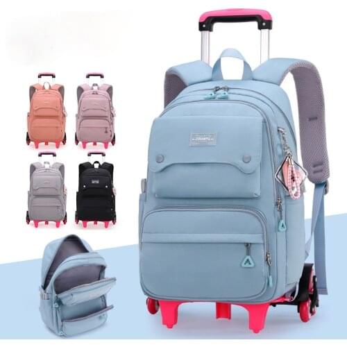 Trolley Children School Bags Mochilas Kids Backpacks With Wheel Trolley Luggage Girls princess backpack Backbag kids Schoolbag