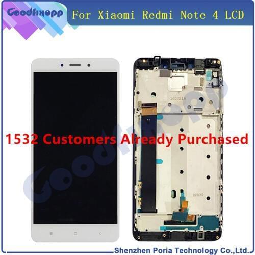 MTK Helio X20 Version For Xiaomi Redmi Note 4 LCD Display Touch Screen Digitizer Assembly With Frame For Redmi Note 4 LCD