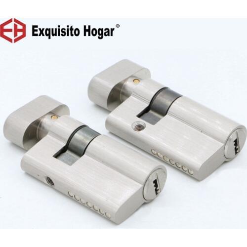 Door Hardware Security 52mm Cylinder Interior Room Door Glass Clamp Lock Handle Customized Partial Key Brass Copper Lock