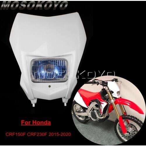 Dirt Bike Supermoto White 12v Headlight Motocross High Low Beam Head Lights For Honda CRF 150/230 F CRF150F CRF230F 2015-2020