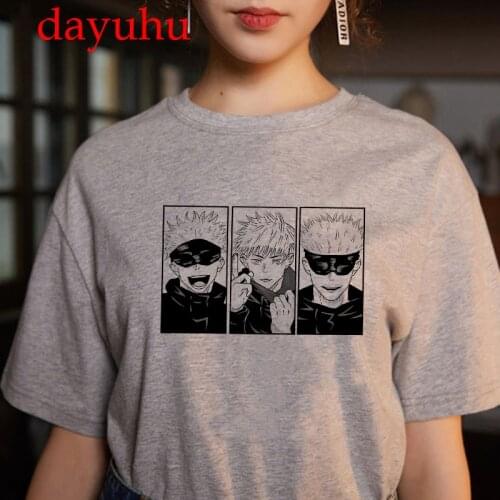 Jujutsu Kaisen T Shirt Men Funny Gojo Satoru Tops Japanese Anime shirt Yuji Itadori Graphic Tees Cartoon Unisex T-shirt Male