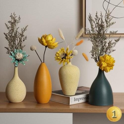 Chinese Jingdezhen Ceramic Small Vase Decorations for Home Simple Flower Arrangement Living Room Modern Home Desktop Plant Pot