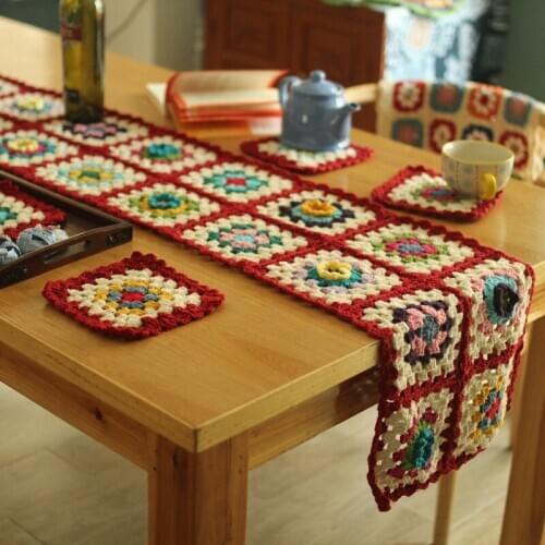 Square Stereoscopic flower table runner,table flag coaster,Home decoration Accessories