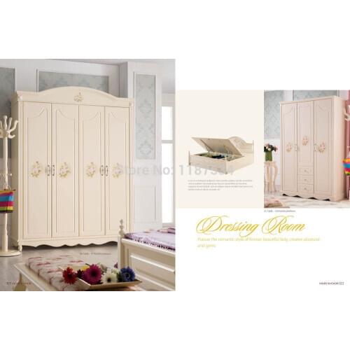 8002 Home bedroom furniture wooden four doors wardrobe chest chifforobe