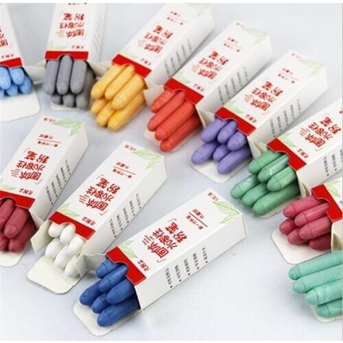 6 Pieces Of Water-soluble Chalk Childrens Environmental Protection Painting Color Graffiti Coloring Pen Painting Solid Chalk