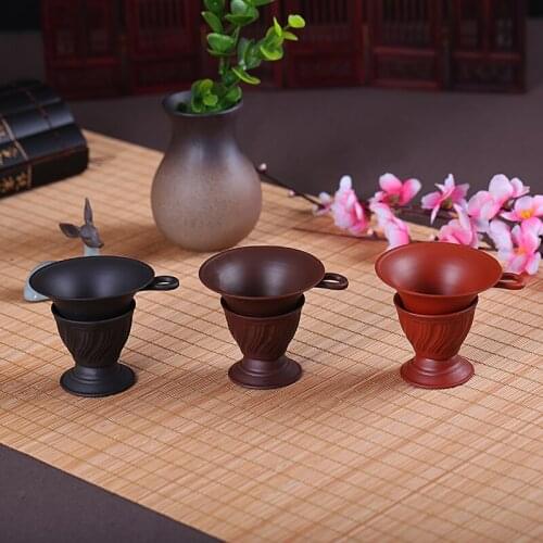 2020 New Arrival Zisha Tea Filter Set Mesh Tea Infuser Reusable Tea Strainer Chinese Teaset accessories funnel