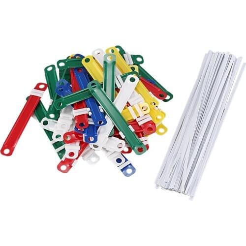 50 Pcs Office School Colorful Plastic Binding Two-Piece Document Paper Fasteners