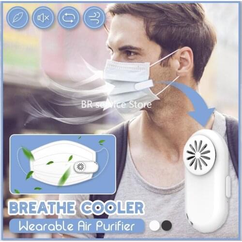 Personal Breathe Cooler Wearable Air Purifier Air Face Fan USB Mini Portable Mask Clip Fan Electric Air Conditioning Cooling Fan