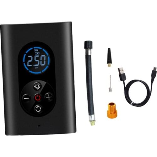 Portable Wireless Electric Mini Air Inflator Auto Tire Pump 4000mAh with Digital LCD Display for Football Motorcycle Tires Balls