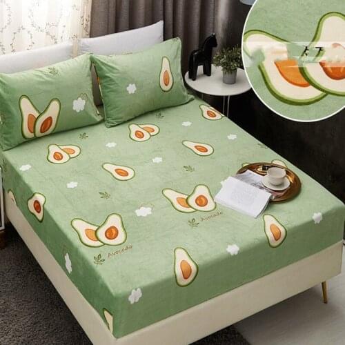 Cute Fruit Printed Anti-Wrinkle Bed Sheets, Modern And Simple Wind Fitted Sheet, Suitable For Children And Teenagers