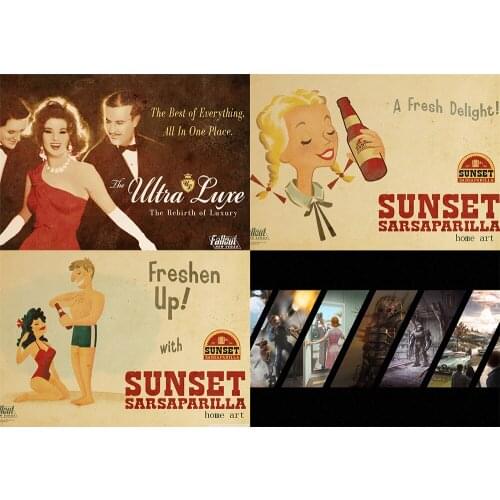 Fallout Poster Clear Image Wall Stickers Home Decoration High Quality Prints White Coated Paper home art Brand