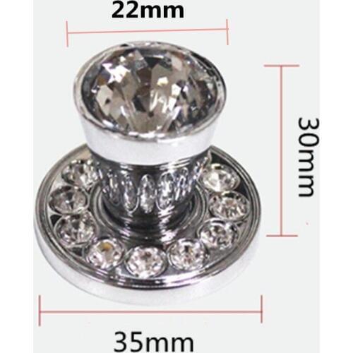 Modern fashion transparent crystal drawer tv cabinet wine cabinet knob pull chrome silver rhinestone kitchen cabinet handle pull