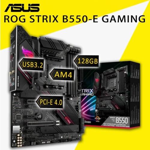 Socket AM4 Asus ROG STRIX B550-E GAMING Motherboard Support AMD Ryzen 3500X 3600 PCI-E 4.0 Display Port AMD B550 Placa-Mãe AM4