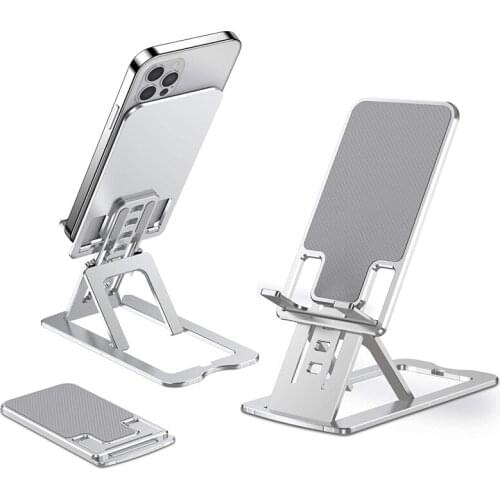 Adjustable Cell Phone Stand Aluminum Desk Phone Holder Foldable Tablet Stand for iPad iPhone 12 SE 11 X XR Max All Mobile Phones